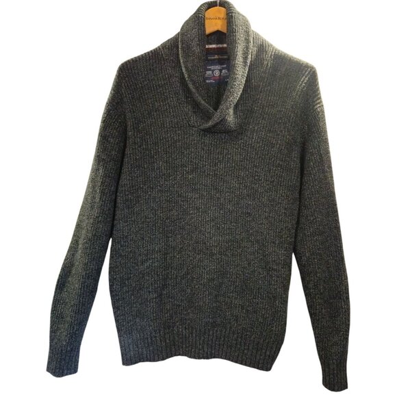 American Eagle Outfitters Mens  Shawl Collar Sweater L/G Cotton Wool Blend A - Picture 1 of 9